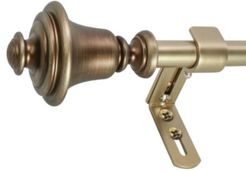 Montevilla 5/8-Inch Bell Telescoping Curtain Rod Set, 26 to 48-Inch, Antique Vintage Brass