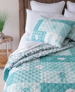 Seahorse Grid Quilt Collection, King