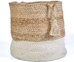 Natural Jute - Bottom Stripped Decorative Storage Basket
