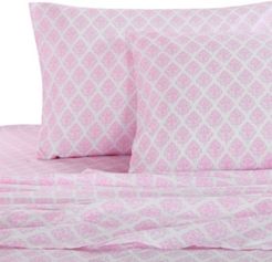 Home Pink Damask Twin Sheet Set Bedding