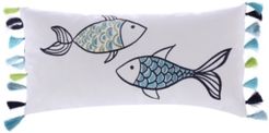 Home Embroidered Fish with Tassels Pillow