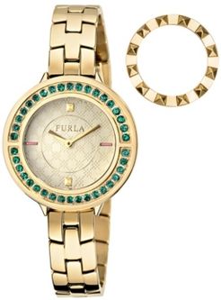 Club Gold Dial Stainless Steel Watch