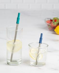 Collapsible Stainless Steel Metal Straw Set, Created for Macy's