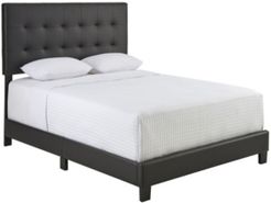 Hudson Queen Faux Leather Upholstered Platform Bed Frame with Tufted Headboard