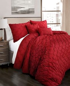 Ravello Pintuck 5-Piece Full/Queen Comforter Set Bedding