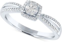 Diamond Cluster Promise Ring (1/6 ct. t.w.) in Sterling Silver