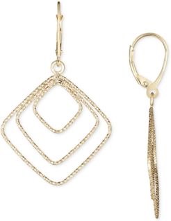 Square Drop Earrings in 14k Gold