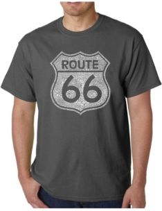 Mens Word Art T-Shirt - Route 66