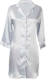 Personalized Monogram Silver Satin Nightshirt, Online Only