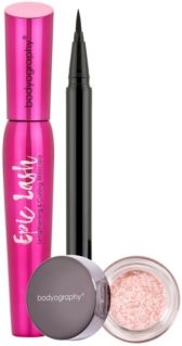 Liquid Liner, Glitter Eye shadow, Mascara Bundle