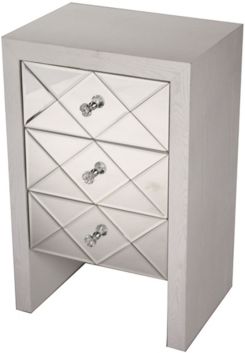 Heather Ann Laurel Mirrored Accent Cabinet with 3 Drawers