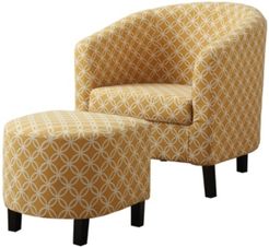 2 Piece Set Accent Chair With Ottoman