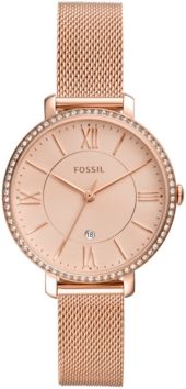 Jacqueline Rose Gold-Tone Stainless Steel Mesh Bracelet Watch 36mm