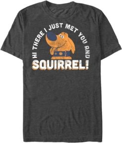 Disney Pixar Men's Up Dug Just Met and Squirrel Short Sleeve T-Shirt