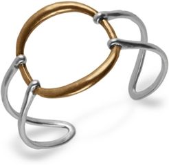 Two-Tone Openwork Circle Cuff Bracelet