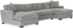 Juliam 3-Pc. Fabric Double Chaise Sofa, Created for Macy's