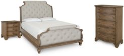 Trisha Yearwood Jasper County Upholstered Bedroom Collection 3-Pc. Set (Queen Bed, Nightstand & Chest)