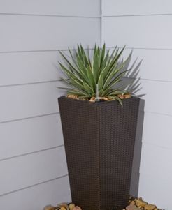 Bloomington Cubico Wicker Smart Self-Watering Planter