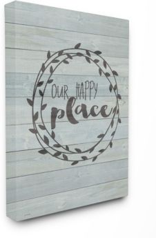 Our Happy Place Plank Wood Look Canvas Wall Art, 30" x 40"