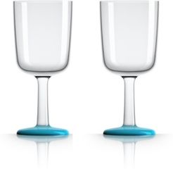 by Palm Tritan Forever-Unbreakable Wine Glass with Vivid Blue non-slip base, Set of 2