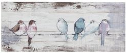 Perched Birds Hand Painted Wood Plank