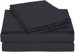 University 4 Piece Charcoal Solid Twin Xl Sheet Set Bedding