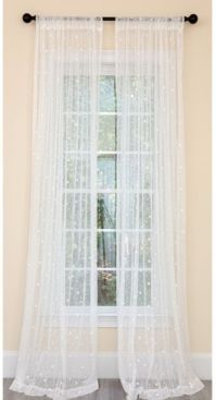Snow Dots Sheer Rod Pocket Curtain Collection