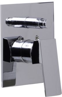 Polished Chrome Shower Valve Mixer with Square Lever Handle and Diverter Bedding