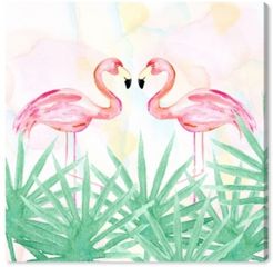 Flamingo Garden Canvas Art - 12" x 12" x 1.5"