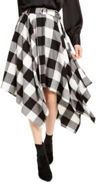Buffalo Check Handkerchief-Hem Skirt, Created for Macy's