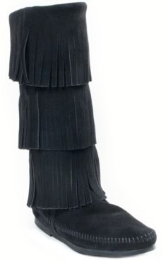 3-Layer Fringe Narrow Boot Women's Shoes