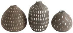 Brown Decorative Vases, Set of 3