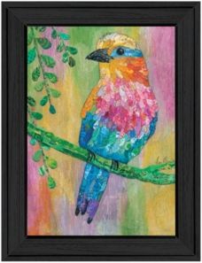 Lilac Breasted Roller by Lisa Morales, Ready to hang Framed Print, Black Frame, 15" x 19"