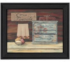 Clean Towels By Pam Britton, Printed Wall Art, Ready to hang, Black Frame, 13" x 16"