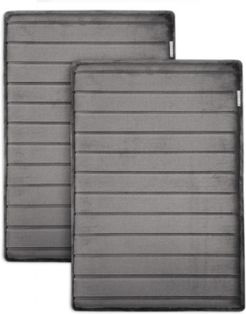 Charcoal-Infused 17" x 24" 2-Pack Memory Foam Bath Mat Set Bedding