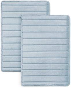 Charcoal-Infused 17" x 24" 2-Pack Memory Foam Bath Mat Set Bedding