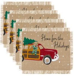 Home For the Holidays Burlap Placemat, Set of 4