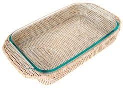 Artifacts Rattan Rectangular Baker Basket with Pyrex