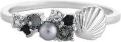 Swarovski Crystal & Imitation Pearl Shell Statement Ring