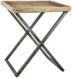 American Art Decor Wood Folding Side Accent Table