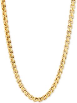 Rounded Box Link 24" Chain Necklace in 18k Gold-Plated Sterling Silver