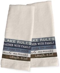 Lake Rules 2-Pc. Hand Towel Set Bedding