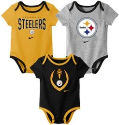 Baby Pittsburgh Steelers Icon 3 Pack Bodysuit Set