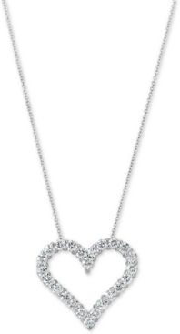 Certified Diamond Heart Pendant Necklace (1-3/4 ct. t.w.) in 14k White Gold, 16" + 2" extender