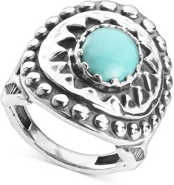 Turquoise Star Statement Ring in Sterling Silver