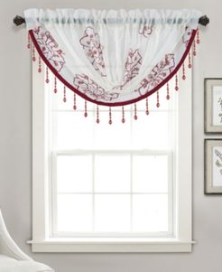 Bergen Floral Embroidered 47" x 37" Swag Valance