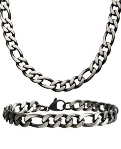 Figaro Link 8" Bracelet and 22" Necklace Set