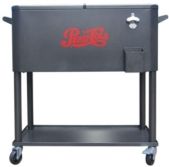 80 Qt. Rolling Patio Cooler with Bottle Tray Pepsi-Cola Logo