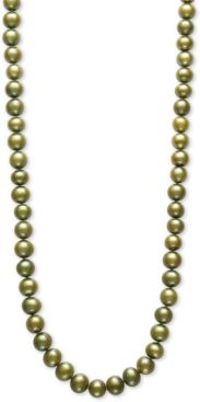 Dyed Pistachio Green Cultured Freshwater Pearl (7-1/2mm) 18" Collar Necklace