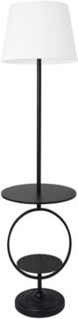 Elegant Designs Bedside Nightstand End Table Dual Shelf Decorative Floor Lamp